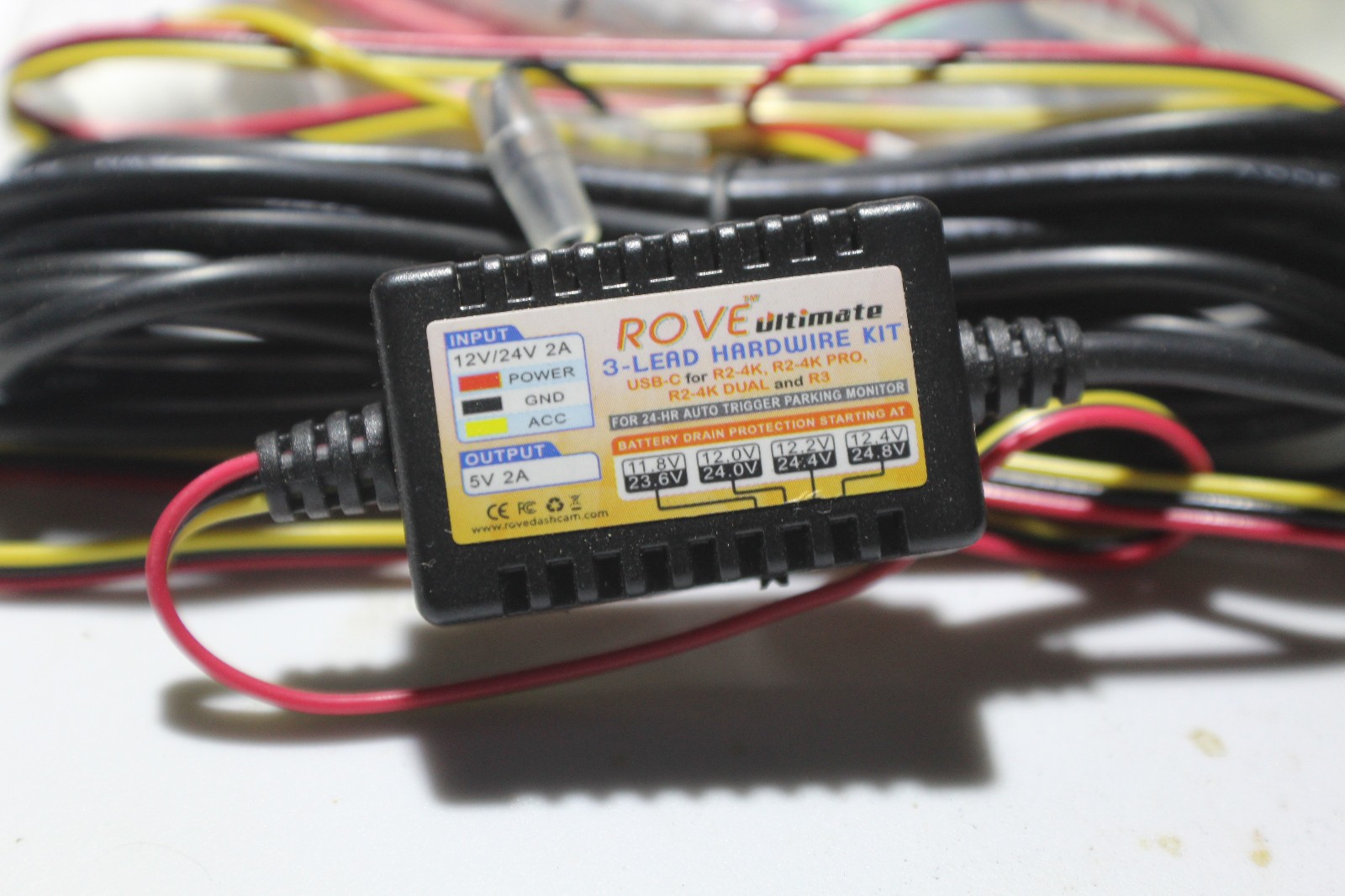 rove r2-4k dual pro dash cam,cpl lense, perm wiring kit.