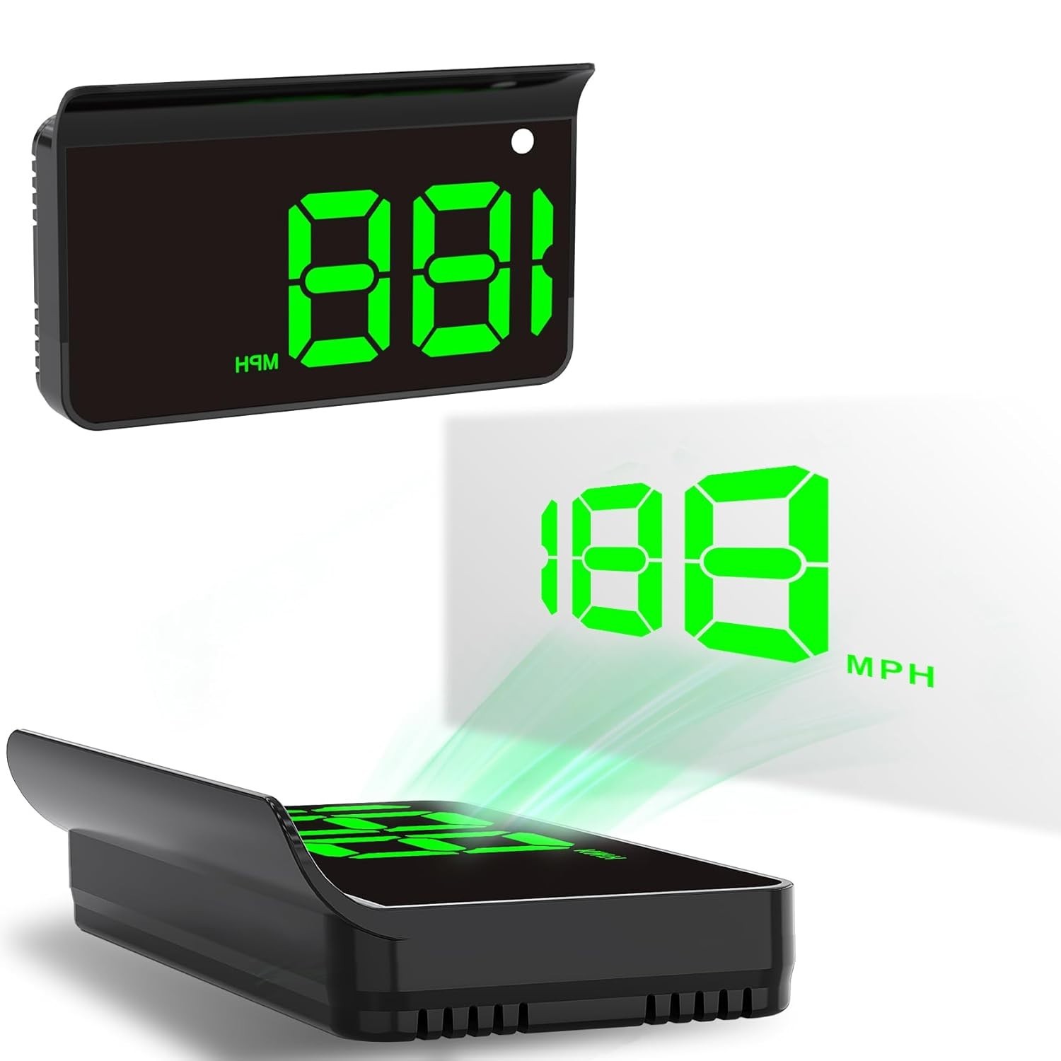 HUD Coche Digital GPS Velocimetro Display Pantalla Grande Brillo Auto USB Plug