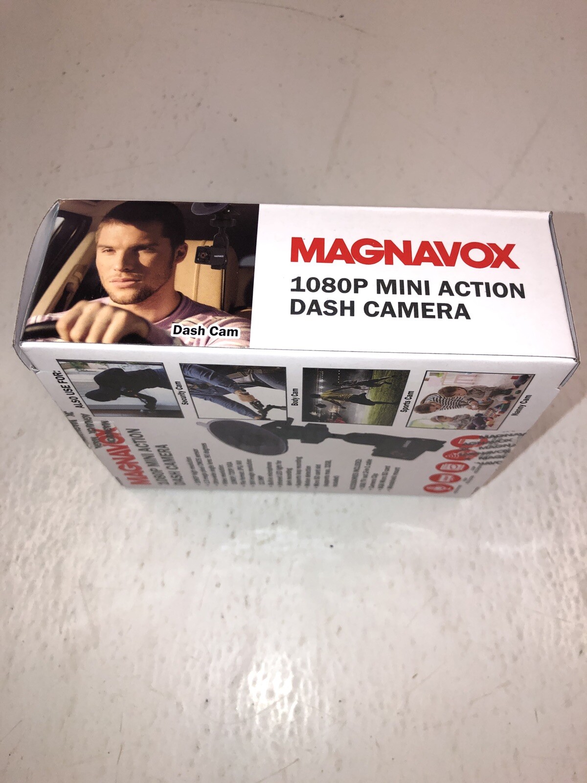 Magnavox Mini Action Dash Cam Camera 1080p Video Recorder w/t Suction Cup Mount