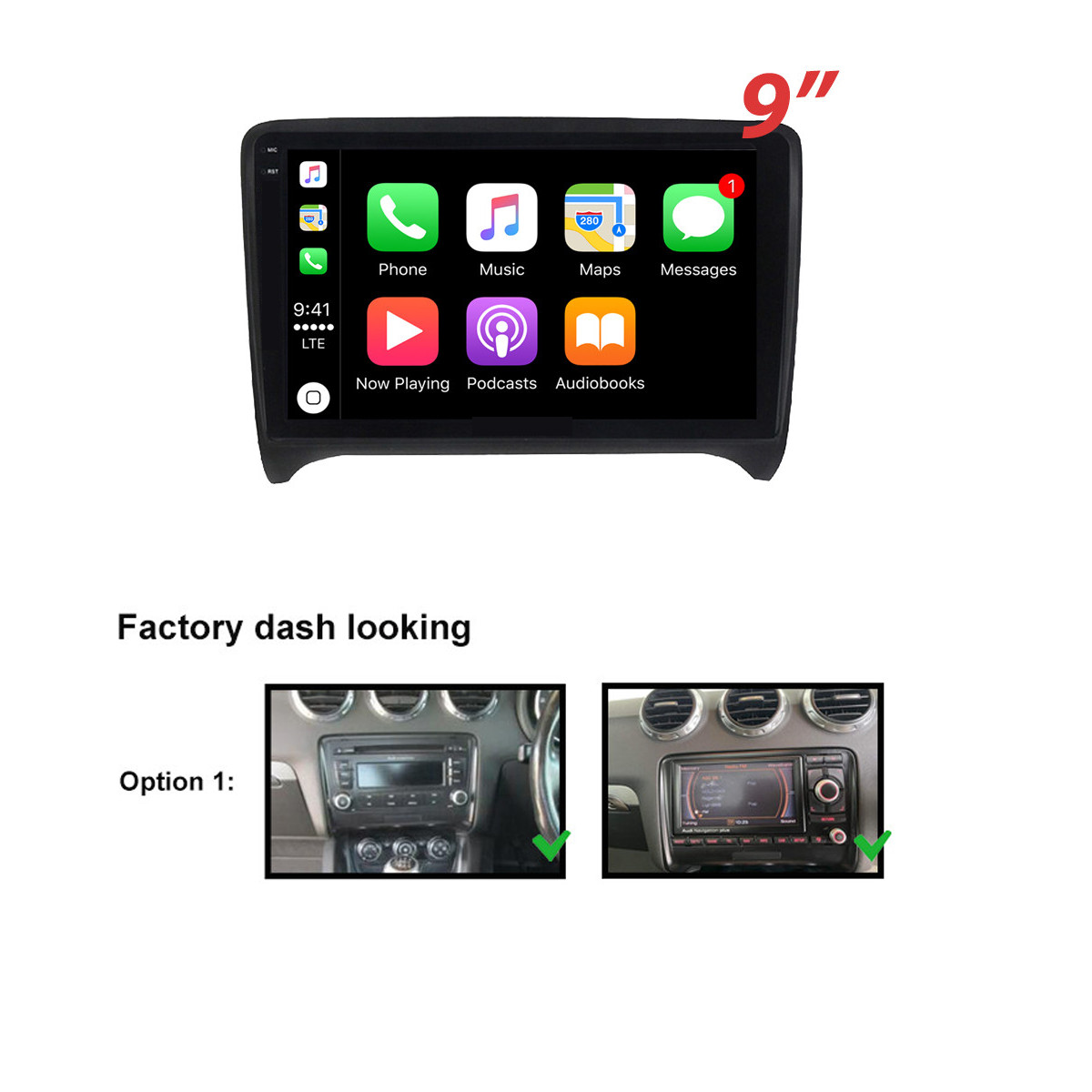9” Wireless CarPlay Auto 6+128GB Head Unit Car radio For Audi TT 2003-2012