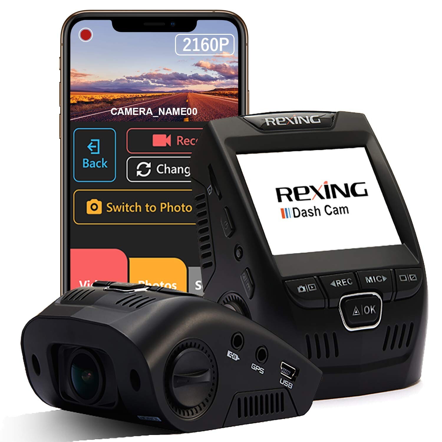 REXING V1 – 4K Ultra HD Car Dash Cam 2.4″ LCD Screen, Wi-Fi, 170° Wide Angle …