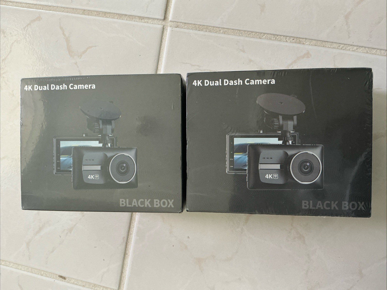 Black Box 4K Dual Dash Camera Front Rear WiFi Night Vision G-Sensor 4k. Lot Of 2