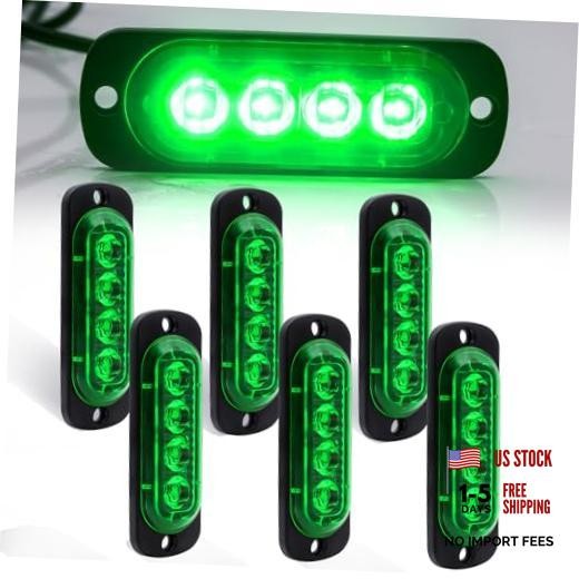 Oval Marker Lights,12V 24V 3” Side Clearance Light Aluminum Housing Green