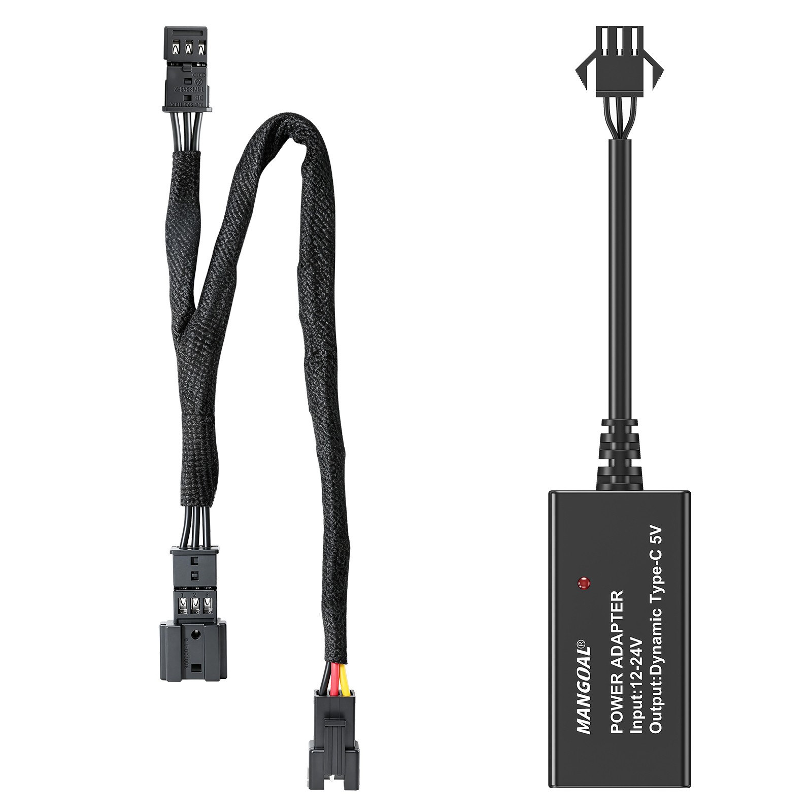 Mangoal Dash Cam Power Adapter for Land Rover with 3-Pin Purple-red Rain Sensor