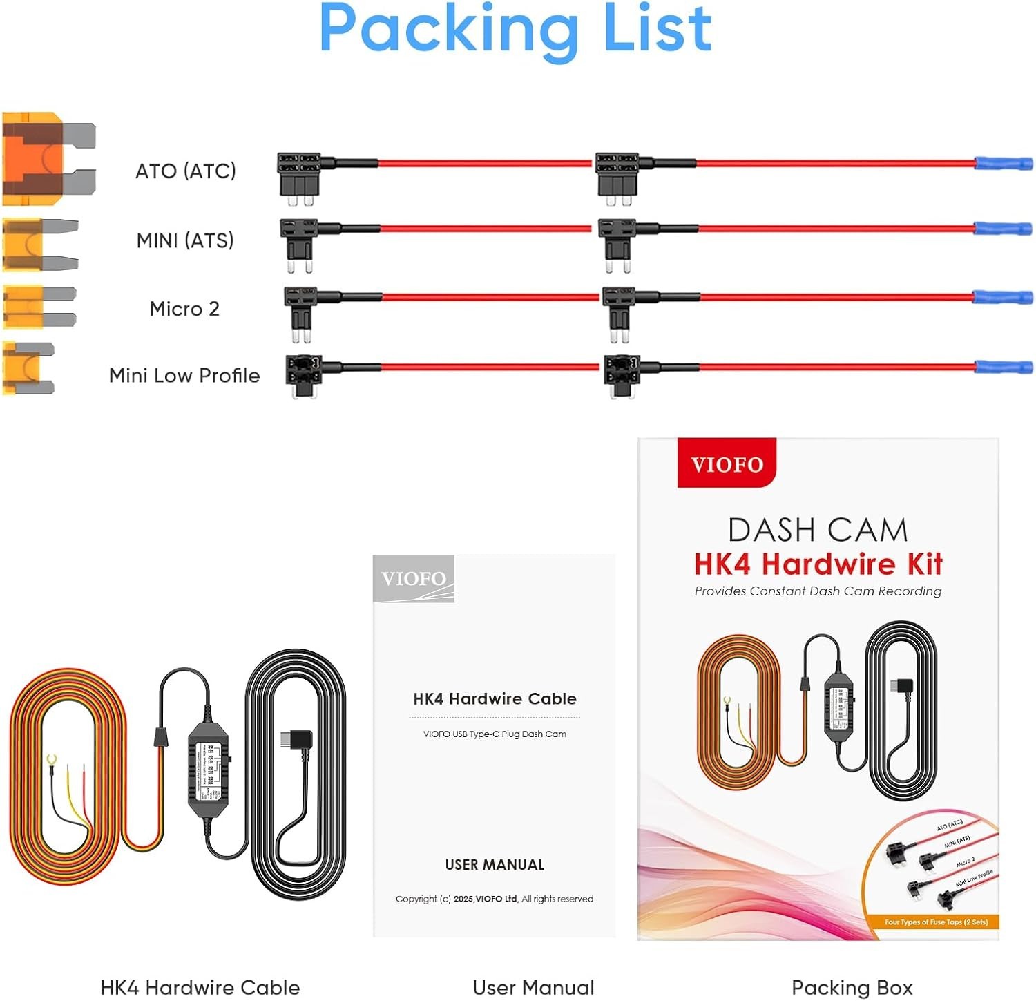 HK4 Hardwire Kit: Ultimate 13.1ft Solution for Dash Cam Power Connection