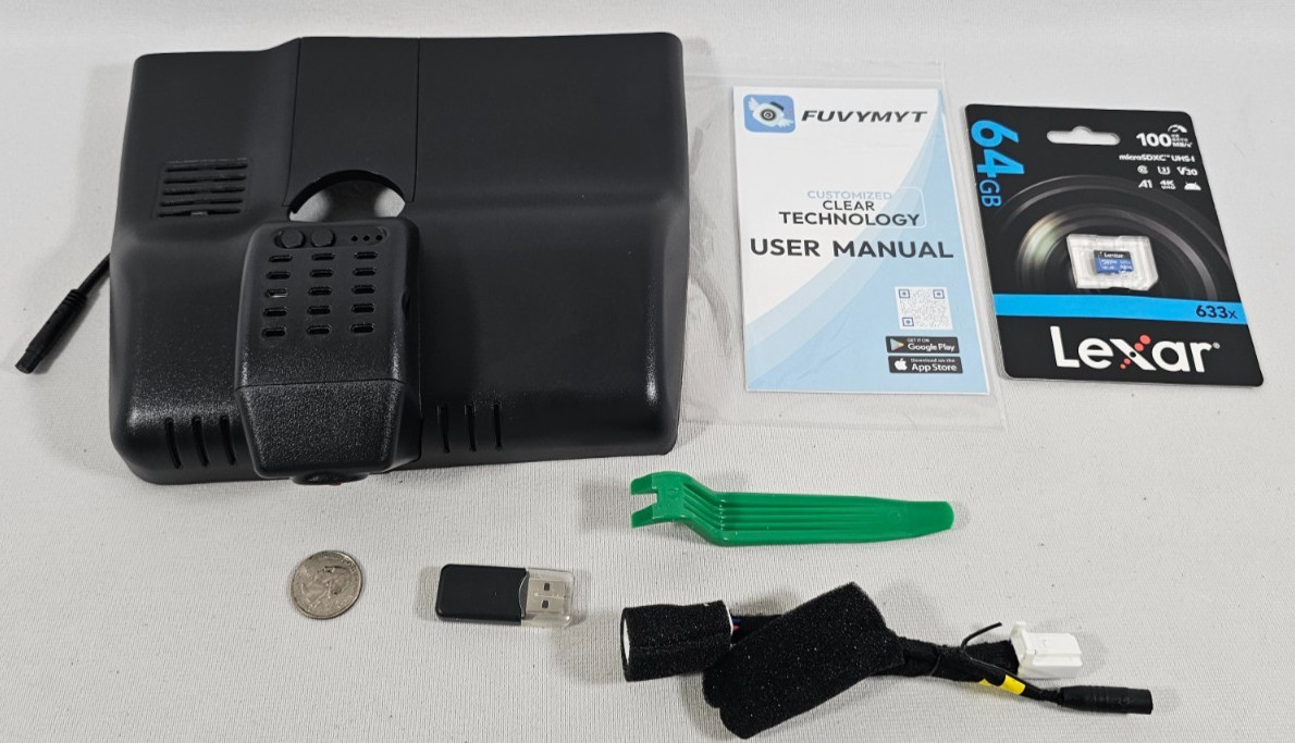 For Genesis GV60 2023-2025 4K Dash Cam Custom Fit WiFi w 64GB SD App OEM Black