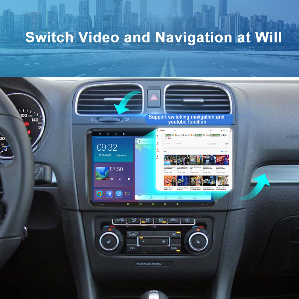 6+128G For Volkswagen Polo 10-14 Apple CarPlay Android auto head unit Car radio