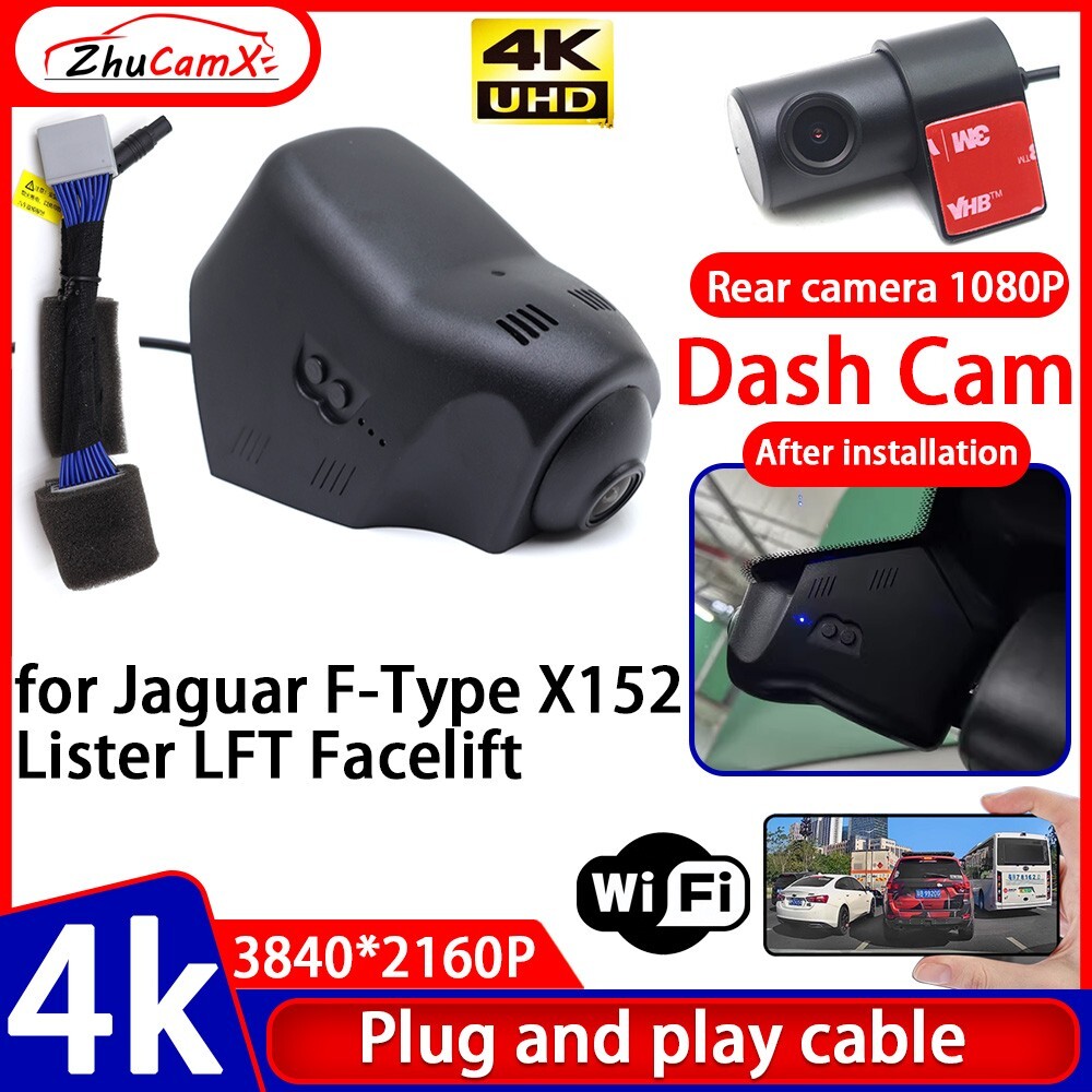 Plug and Play 4K Wifi Dash Cam Camera for Jaguar F-Type X152 Lister LFT Facelift