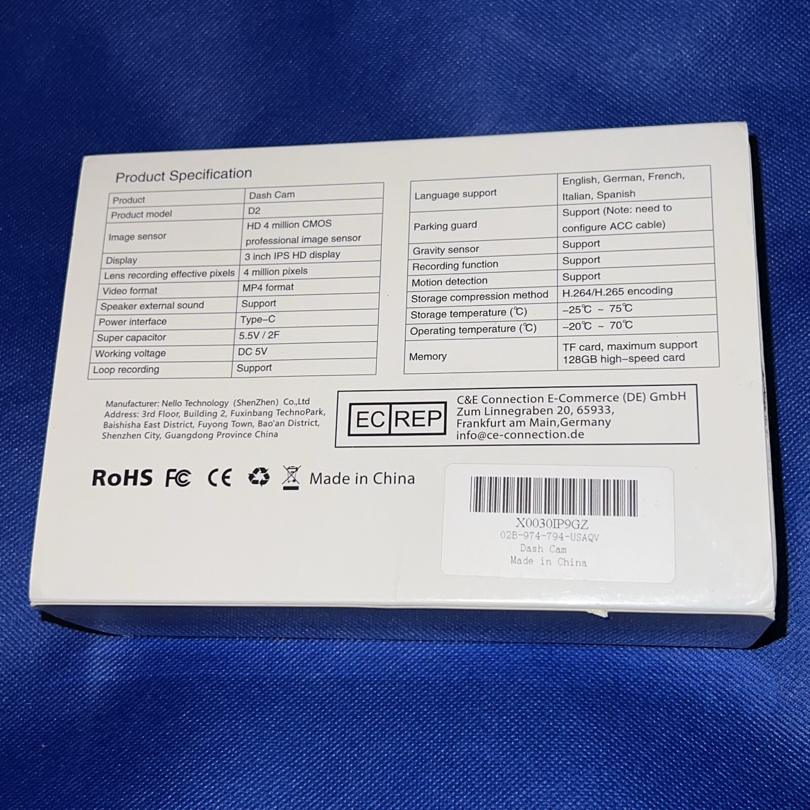 AQV D2 Ultra HD Dash Cam
