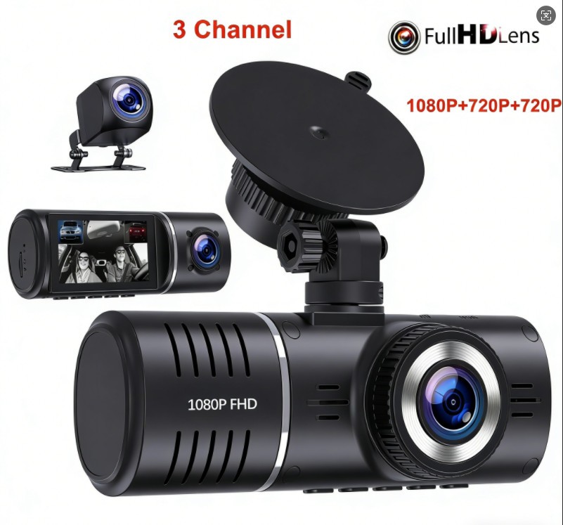 3CH Lens Dash Cam 2.45″ 1080P FHD Car Camera Night Vision G-Sensor DVR Recorder