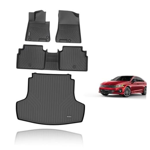 Floor Mats & Cargo Liner Custom for Kia K5 15) For 2021-2026 K5 Full Set Black