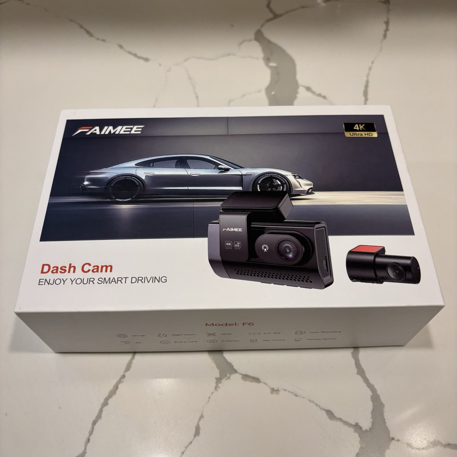 Faimee 4K Ultra High Definition Dash Cam With Built-In GPS And Night Vision