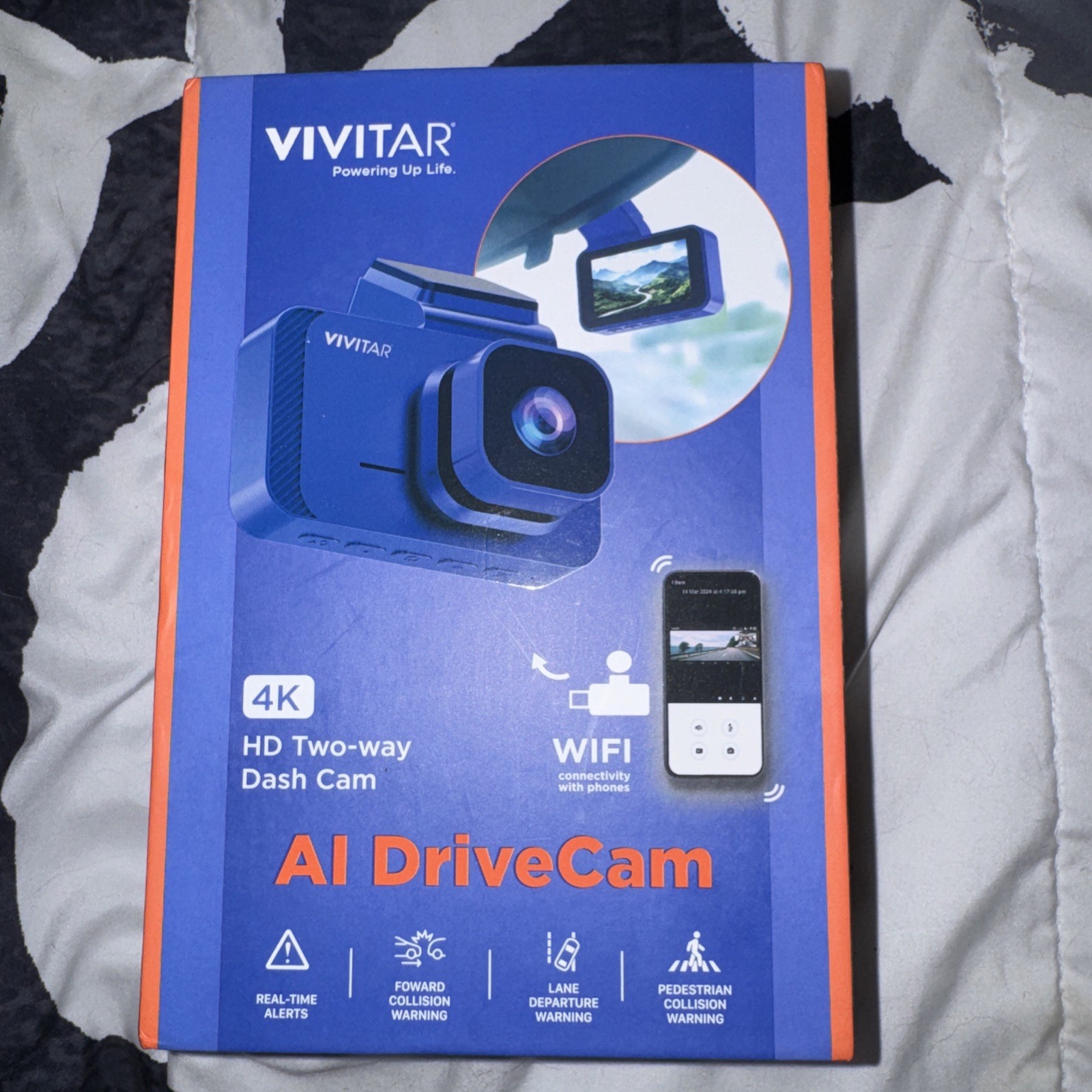 Vivitar AI DriveCam 4K HD Dash Cam Two-Way BLUE