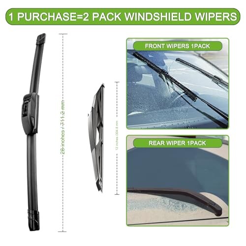 2PCS Windshield Wiper Blades for Yaris (28+12A)-Fit for Toyota Yaris 2012-2018