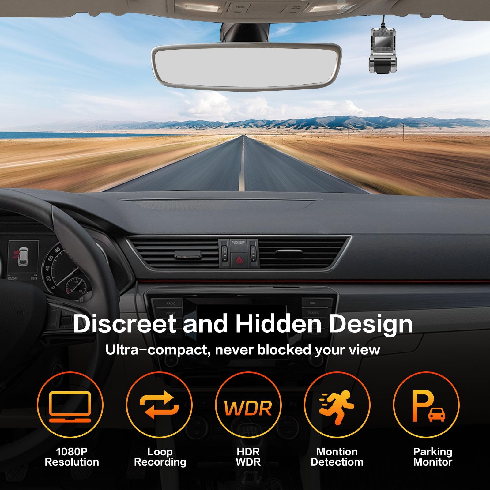 USB DVR On-Dash Camera – Loop Recording Dash Camera for Cars with 32GB SD Car…