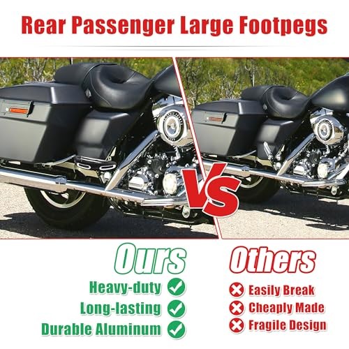 Motorcycle Footpegs Front & Rear Foot Pegs 1 Pair CNC Cut Foot Rests Black D