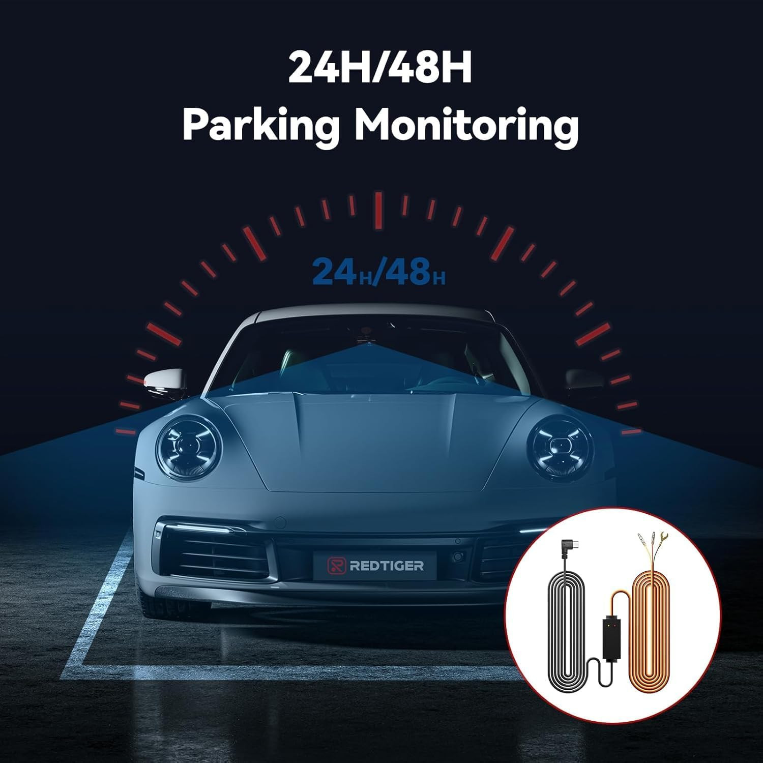Dash Cam Multi-Size Hardwire Kit with Dual Indicator Light, USB C Power Port, In