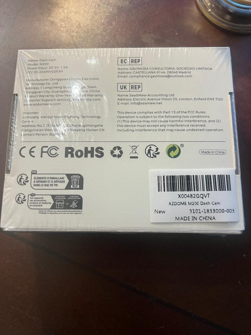 Azdome M200 Mini Dash Cam – 1080P WiFi Camera with Night Vision, G-Sensor NEW