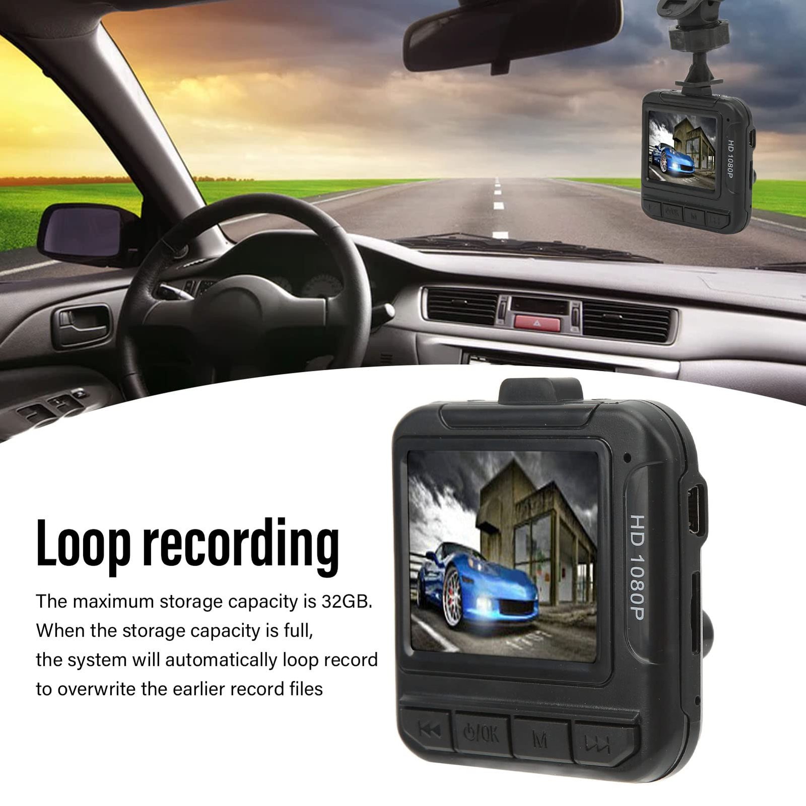 Dash Cam Front and Rear, 1.6in Color Display Screen 1080P Dash Camera for Car…