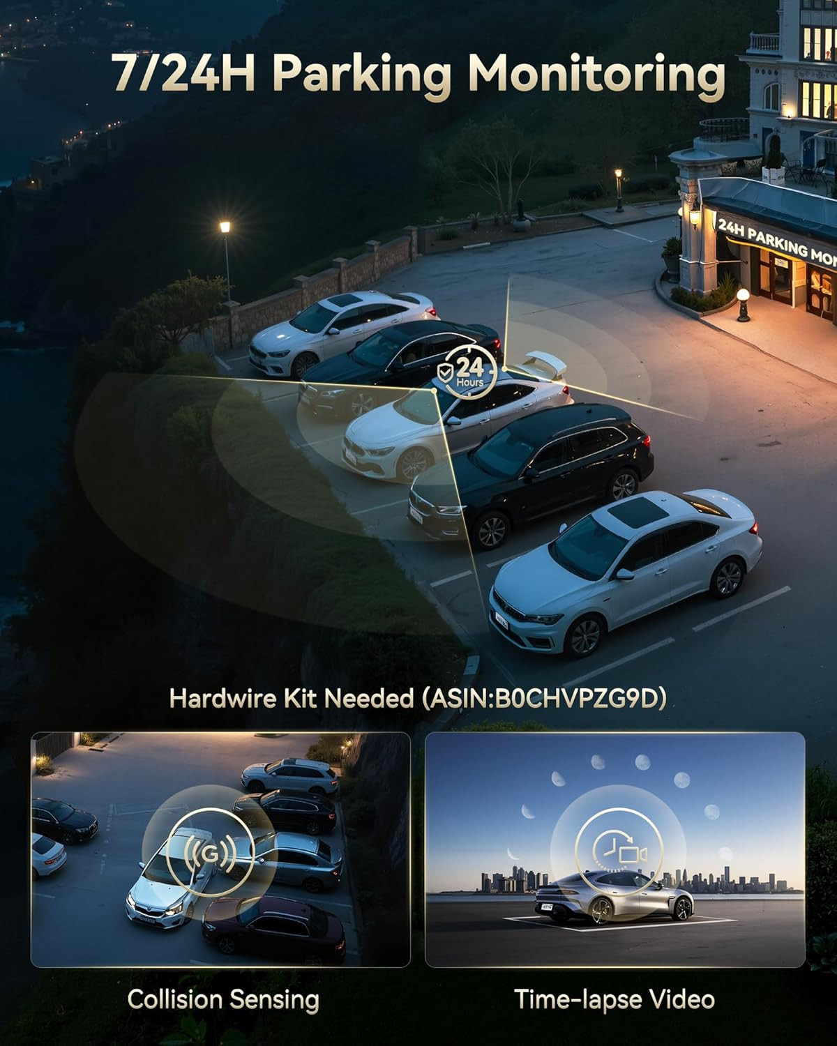 F77 4K+4K Front and Rear Dash Cam with HDR, Dual STARVIS 2 IMX678 Sensor, Voice