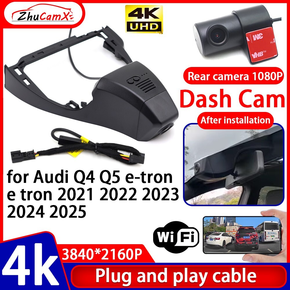4K Car DVR Dash Cam Camera for Audi Q4 Q5 e-tron e tron 2021 2022 2023 2024 2025
