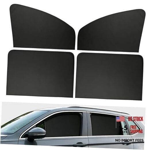 4PCS Car Side Window Sun Shades – Magnetic Front & Rear for UV/Heat Protection