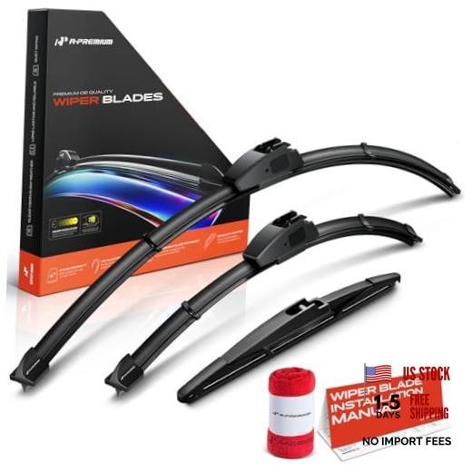 26″+18″+11″ Windshield Wiper Blades with Wear Indicator & Towel | Compatible