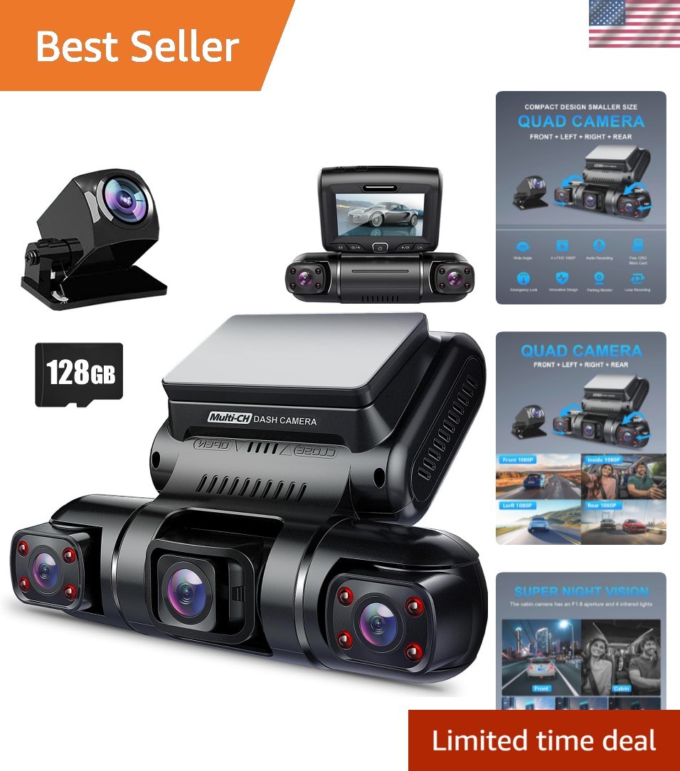 Comprehensive Dash Cam: 360-Degree View, Built-in GPS, & WiFi for All Vehicles