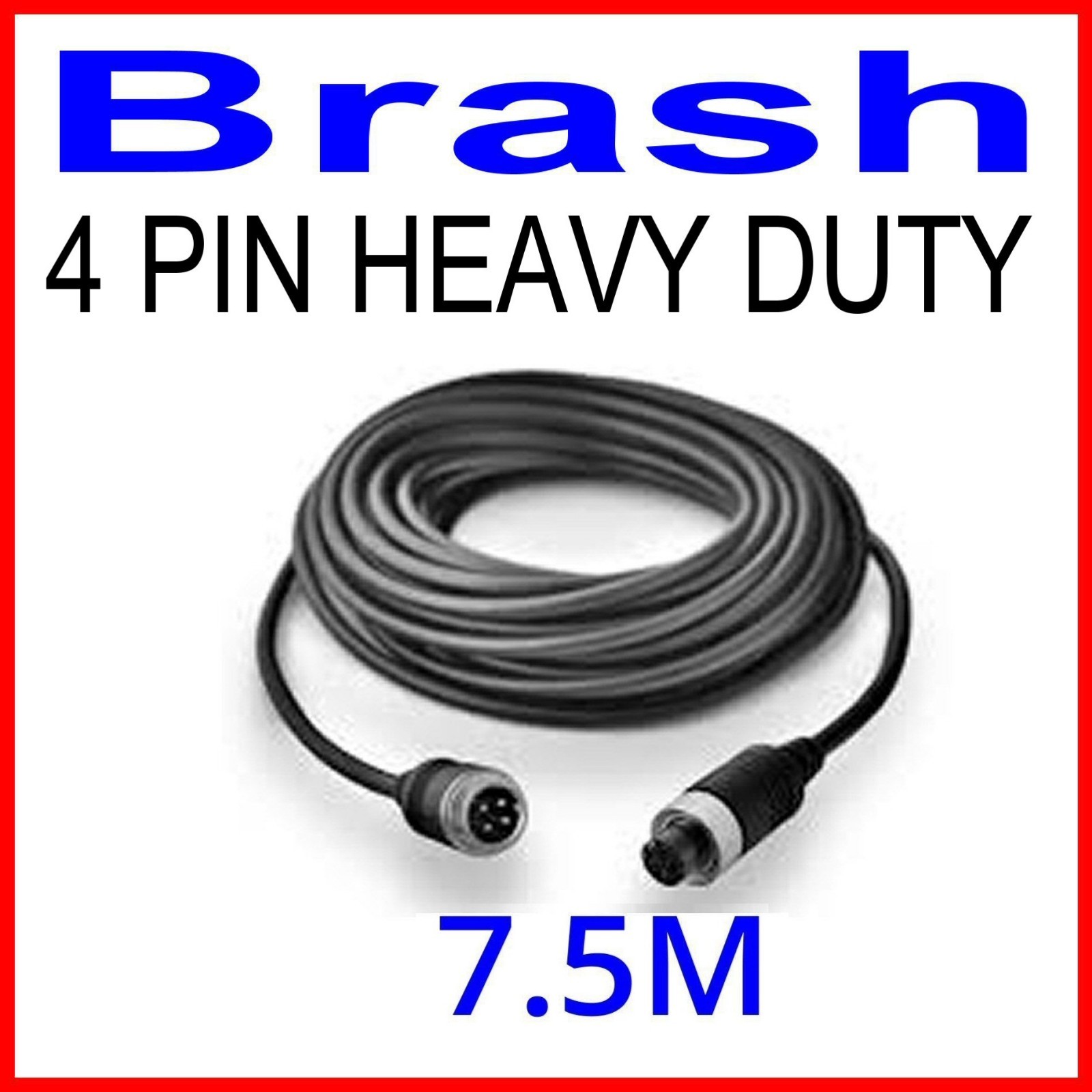 4 PIN CAMERA CABLE – INDUSTRIAL AVIATION GRADE GUARANTEED QUALITY 7.5M