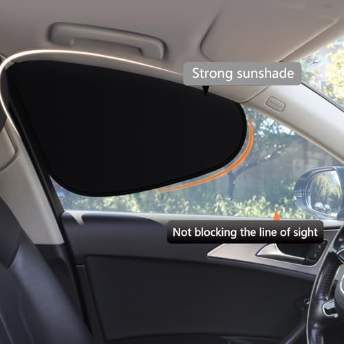 Car Side Window Sun Shades, Heat-insulating Sun-proof Shield for 4 PCS Black