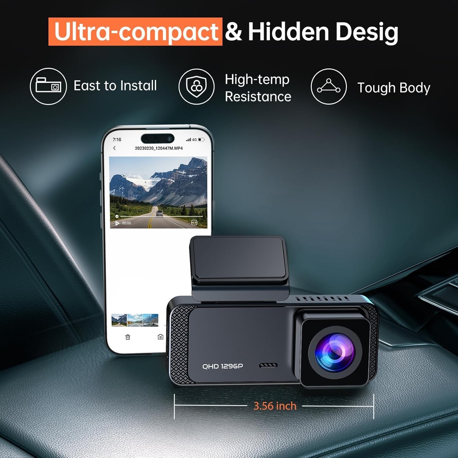 Revolutionary V300 Dash Cam – 24/7 Surveillance, WiFi Control, Ultra-Clear Video