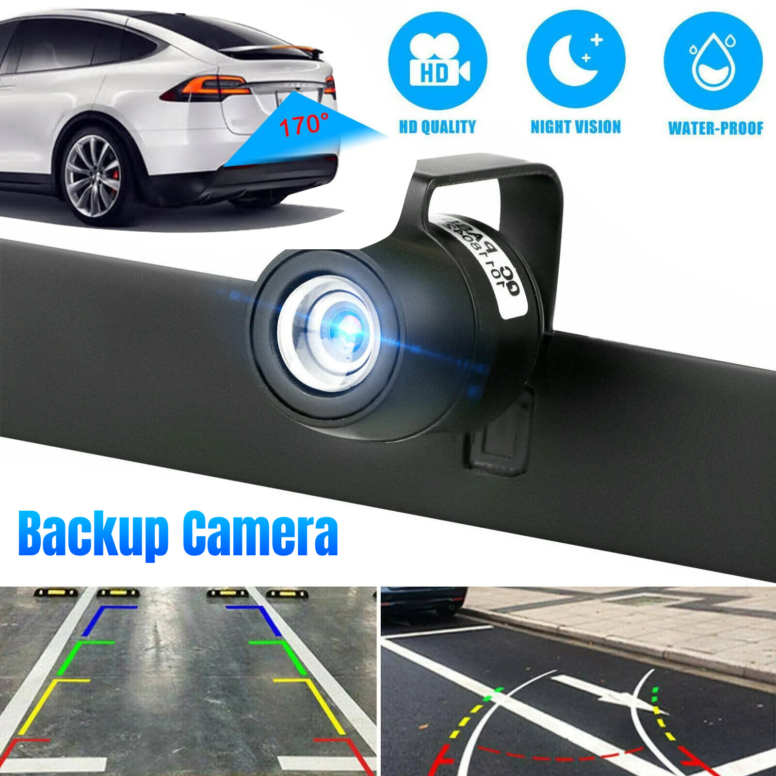 170° Rear View Reverse License Plate Parking Rearview Backup Camera For All Cars