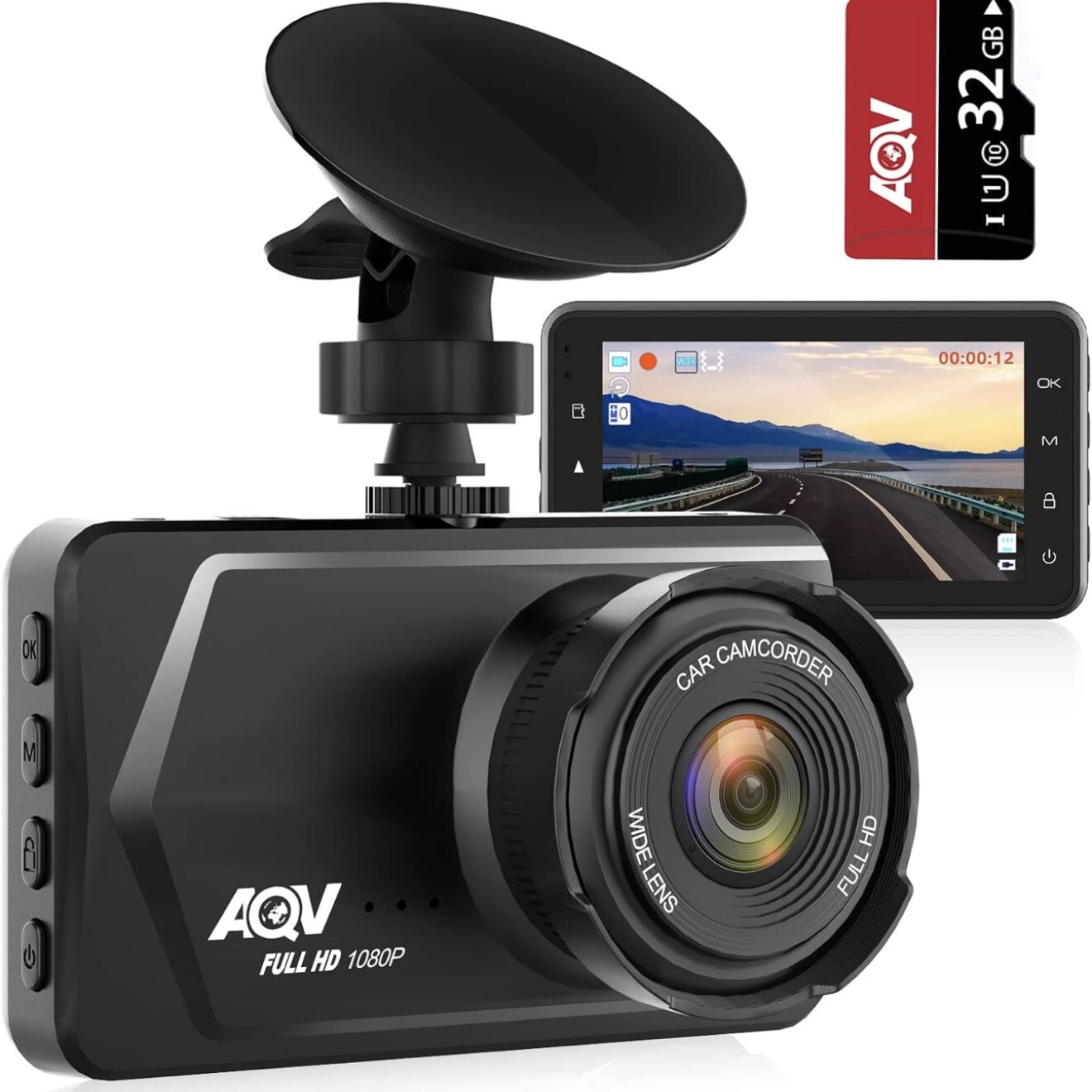 Dash Cam, 3 inch Car Camera, Dash Cam Front 1080P FHD, 170° Wide Angle