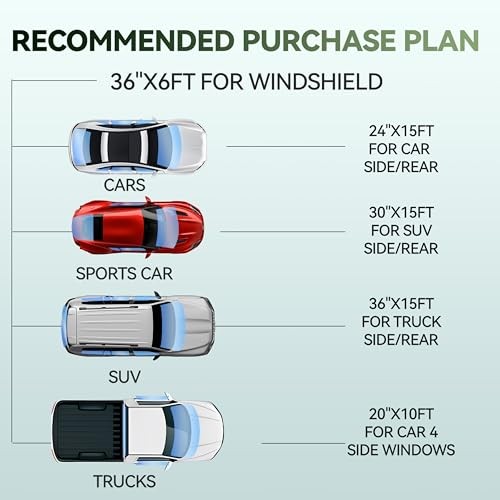 AUTOTEK 2Ply Premium Car Window Tinting Film 20”in x 25’ft 20in×25ft Vlt:05%
