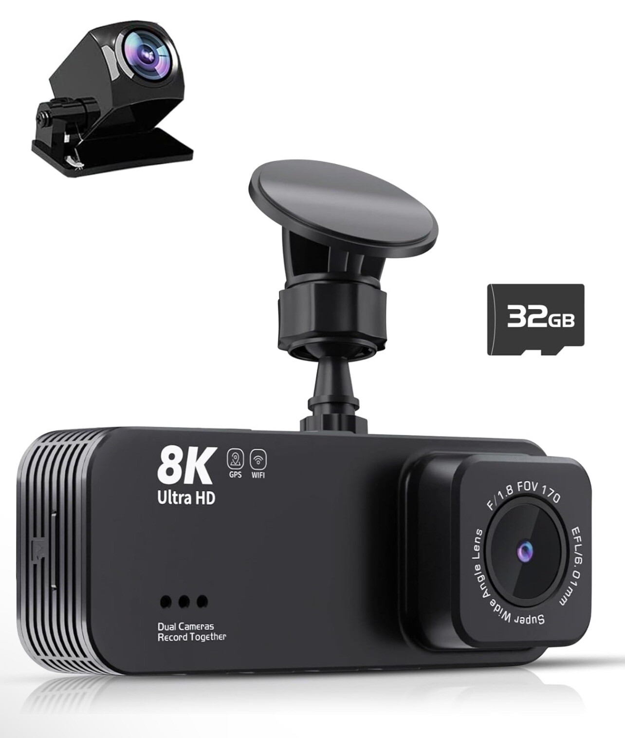 Ovedisa dash cam dual cameras 8K UHD resolution 3.16” IPS screen