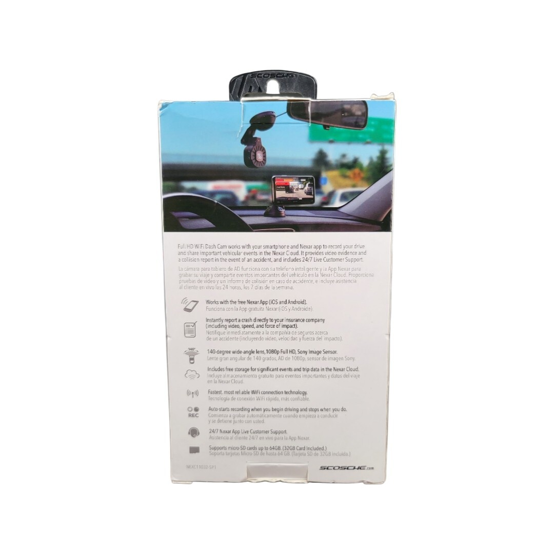 Scosche NEXC1 Full HD Smart Window Dash Camera W/ 32GB Micro SD NEW
