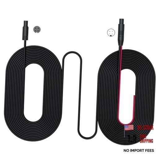 4-pin 33ft Mirror Dash Cam Rear Cam Extension Cable, Backup Camera Extension