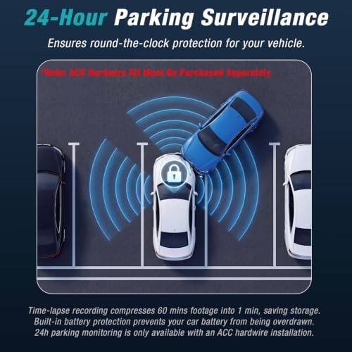 4 Channel 360° Dash Cam Front and Rear Inside with 5GHz WiFi 64GB Flat Black