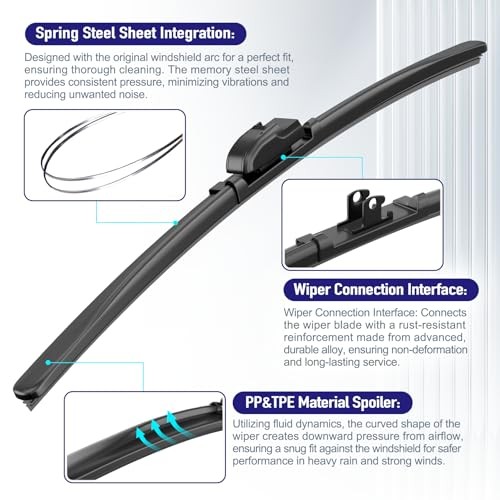 Wiper Blades for Jeep Wrangler 2018-2024 | Front and Rear 16+16+12 3 piece