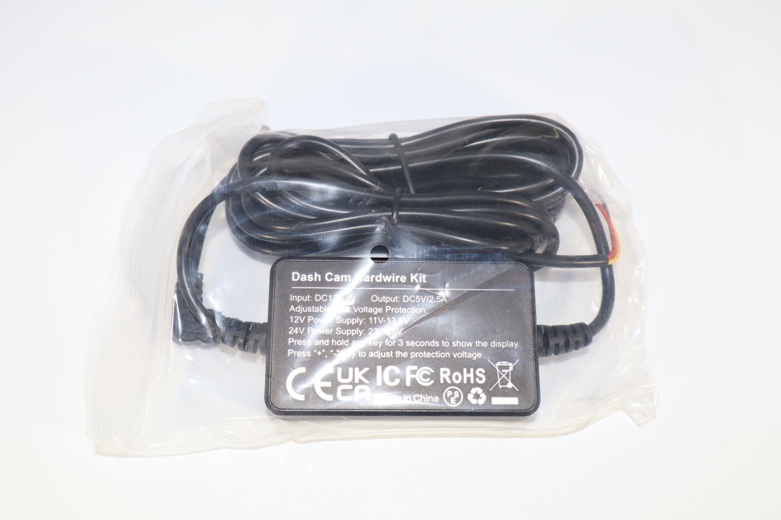 Universal Dash Cam Hardwire Kit 12V-24V 5V 2.5A Parking Mode 4 Fuse Taps