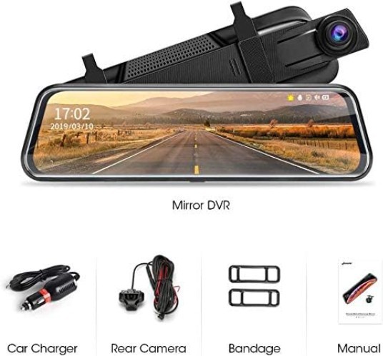 Ultra Clear 1080P Dual Camera Dash Cam – 10” Touch Screen & Parking Assist