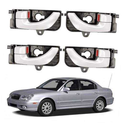Interior Inner Door Handles（4pcs ） Fits Sonata 2005 2006 2007 2008, Front &