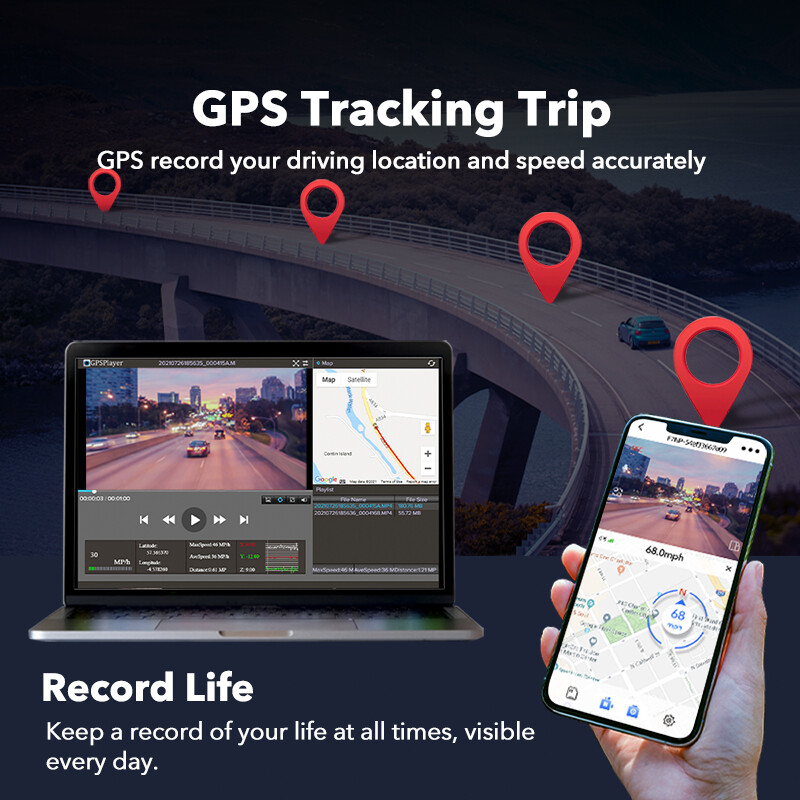 REDTIGER for Cars 4K Front Dash Cam Single Dash Camera WiFi GPS Parking Mode