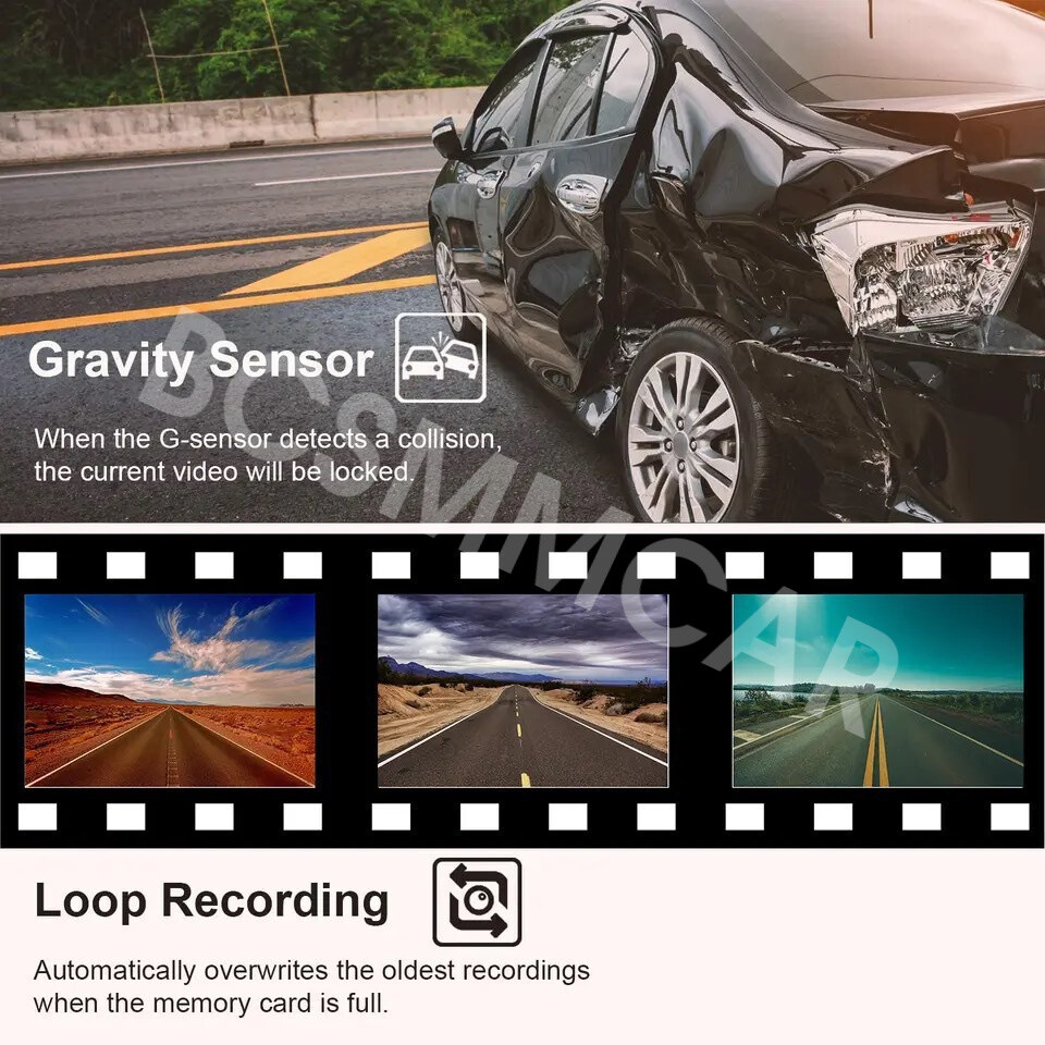 Car 4K Ultrahd WIFI Dash Cam Camera Video Recorder Parking Monitoring G-Sensor