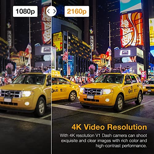 V1-4K Ultra HD GPS Dash Cam 2.4” LCD, Wi-Fi, 170° Wide Angle, G-Sensor, WDR,