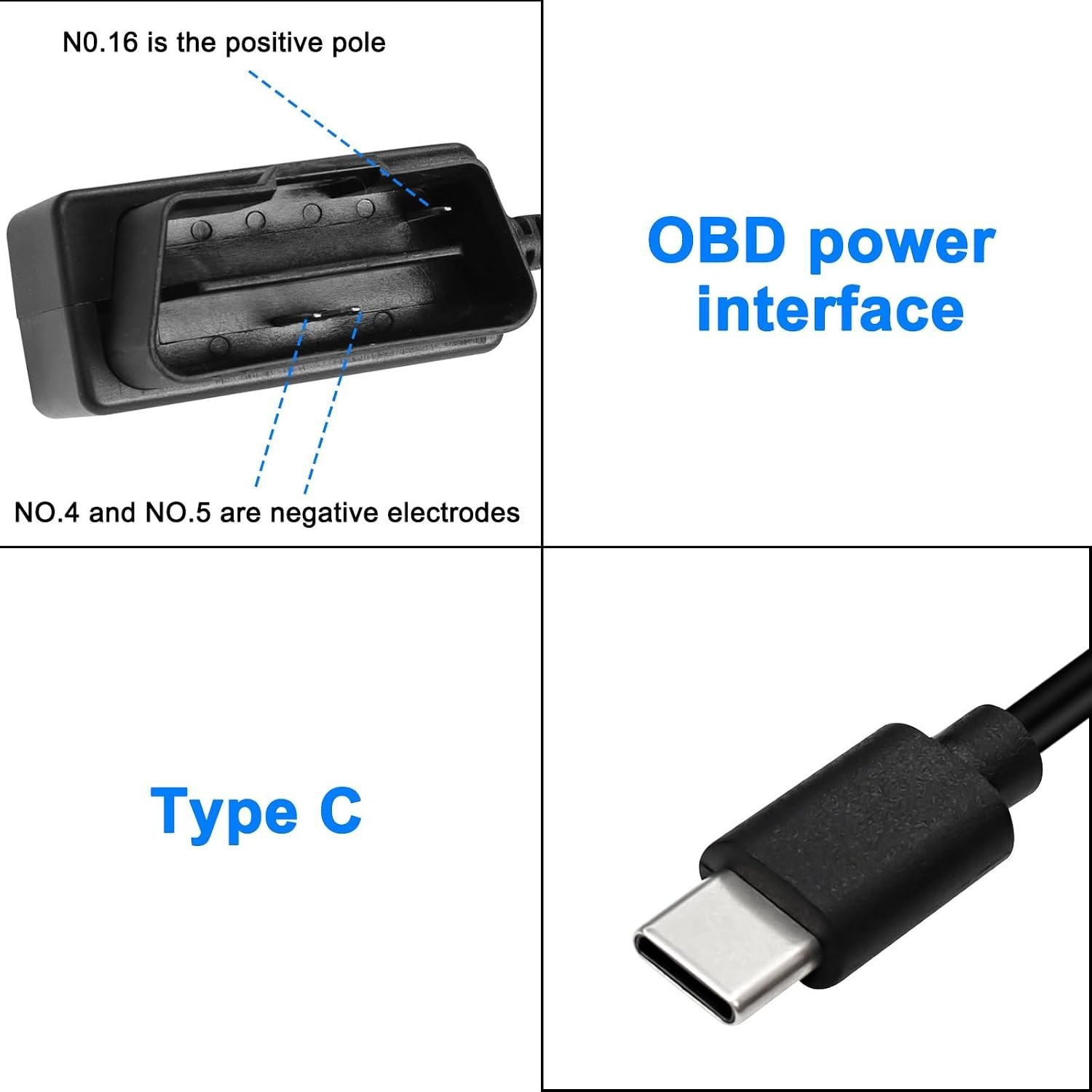 Type C OBD Power Adapter – 3.5M for Continuous Dash Camera Monitoring