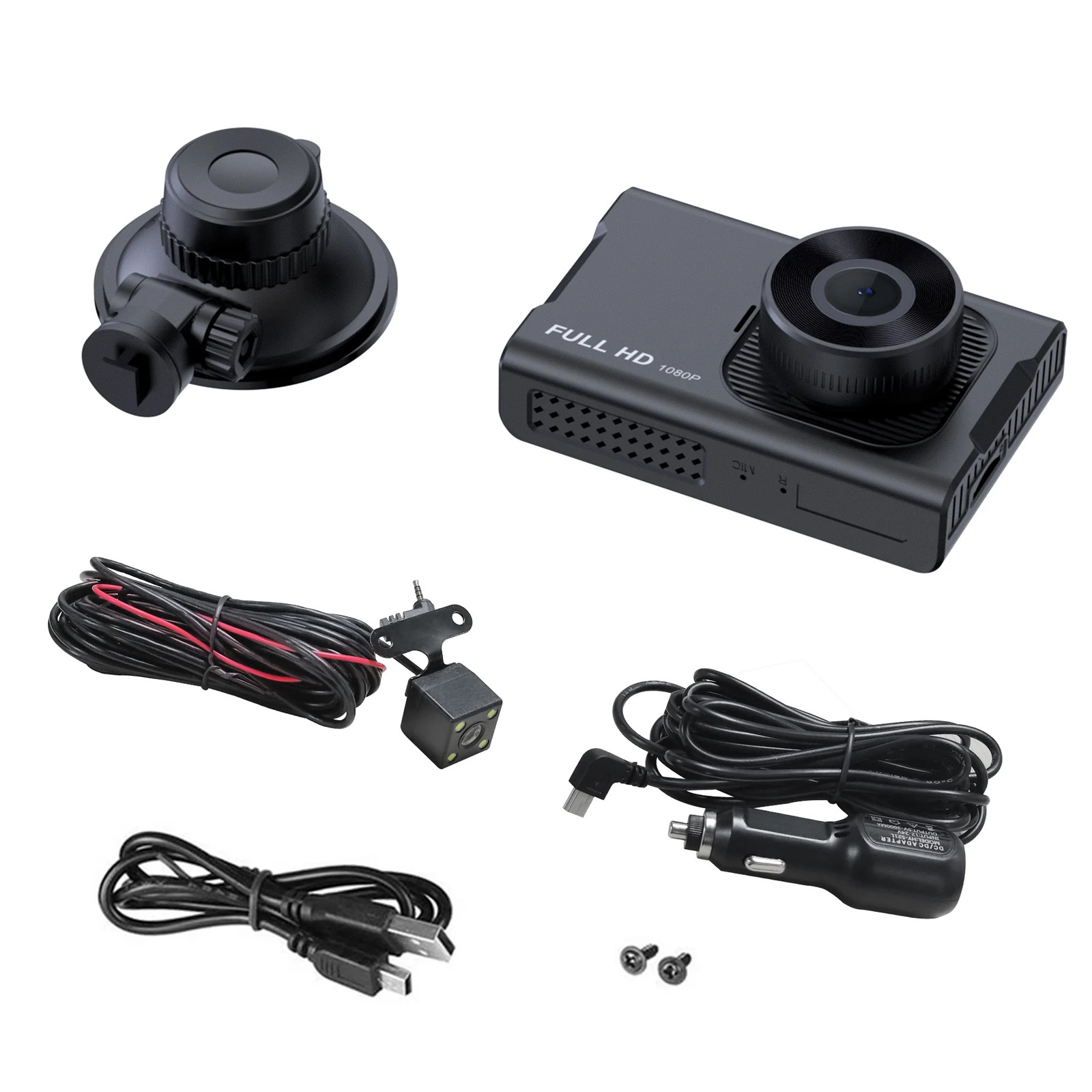 Dash Cam Front and Rear, 1080P Full HD Dash Camera, Dashcam with Night Vision, C