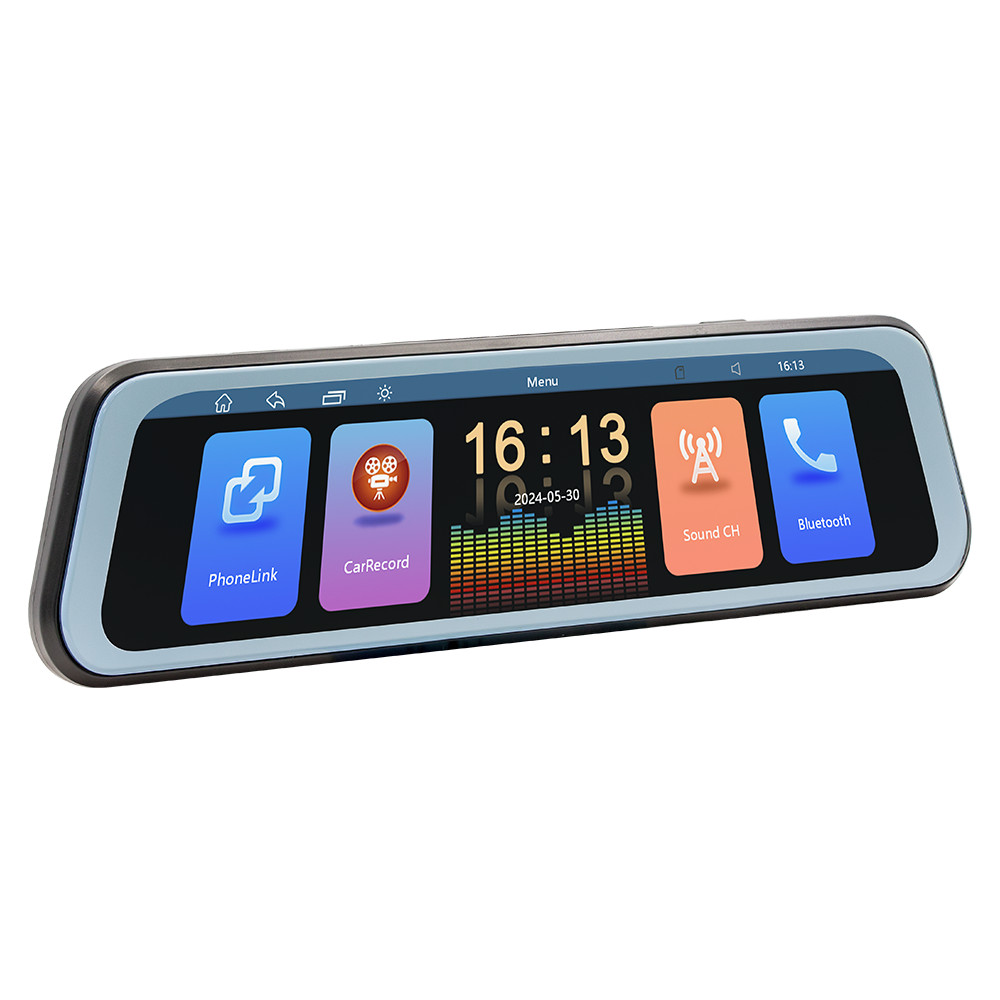 Car Rear View Mirror DVR Video Recorder Touch Screen For CarPlay Android Auto BT