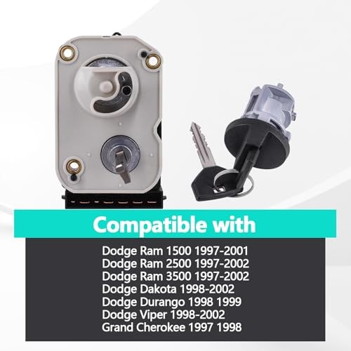 Ignition Switch with Ignition Lock Cylinder Fits for 1997-1998 Grand Cherokee,