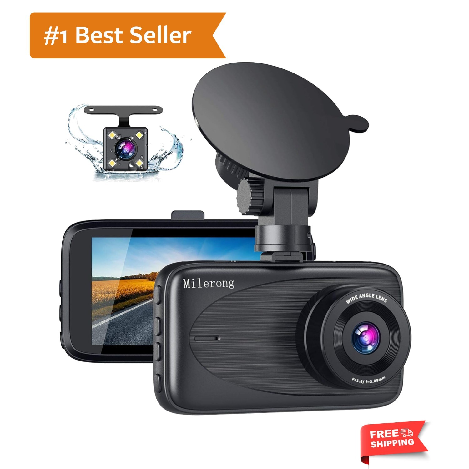 Dash Cam Front and Rear with Night Vision, Mini 1080P FHD Dash Camera for Car…